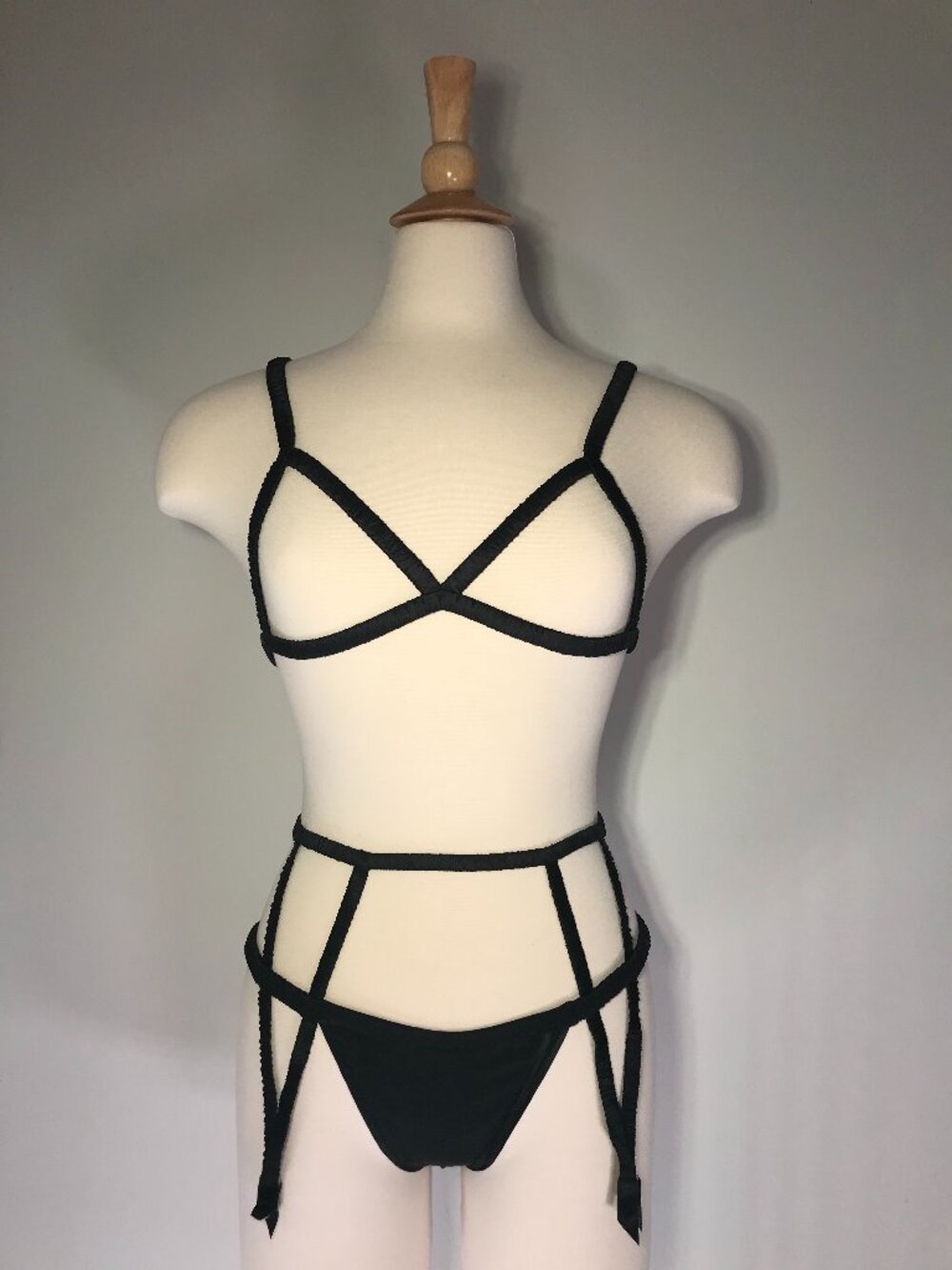 Vintage Kiki de Montparnasse Satin Black Voyeur Frame Set 3Pc